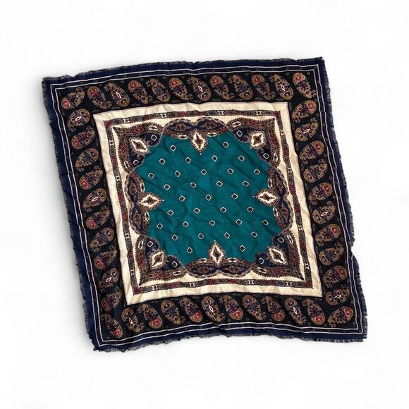 Wool Blend Stylish All Over Paisley Print Scarf -OS - Picture 1 of 4